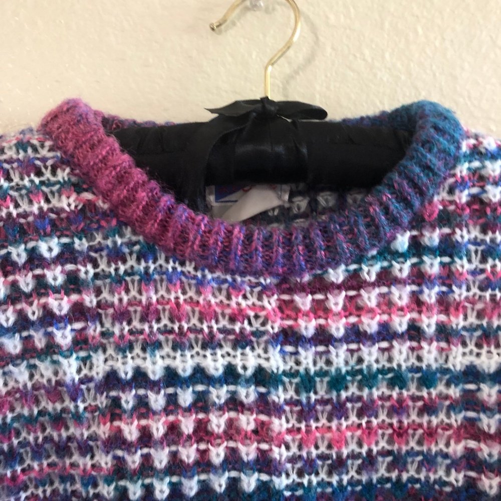 SOLD! 80s multicolored grid print dad sweater - Picture 3 of 4